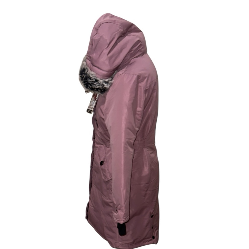 NWT $300 Canada Weather Gear Pink Haze Puffer Parka Jacket Faux Fur Hood M Ski - Picture 4 of 11